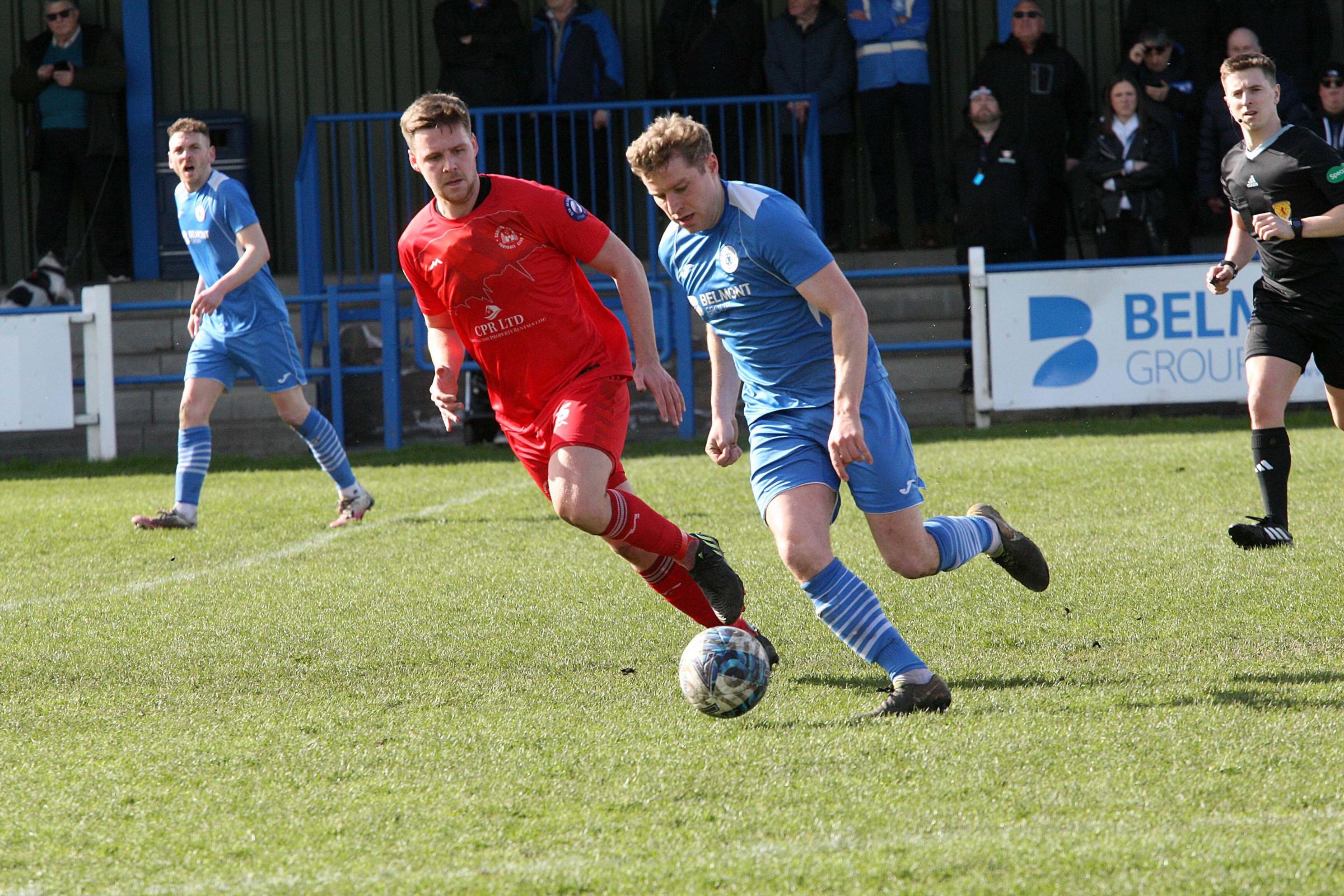 Musselburgh Athletic (blue) must win to keep their faint title hopes alive
