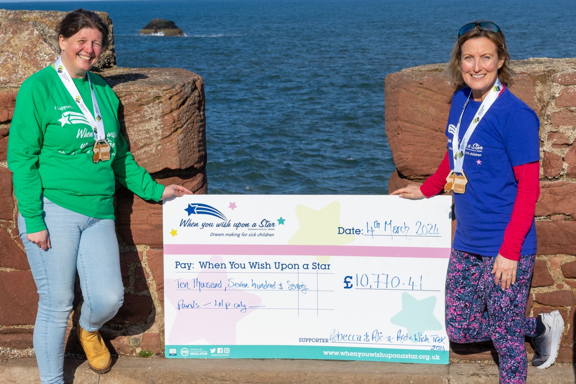 Becs Miller (right) and Alison Wilson have raised more than £10,000 for When You Wish Upon a Star. Image: Alasdair Ross Photography