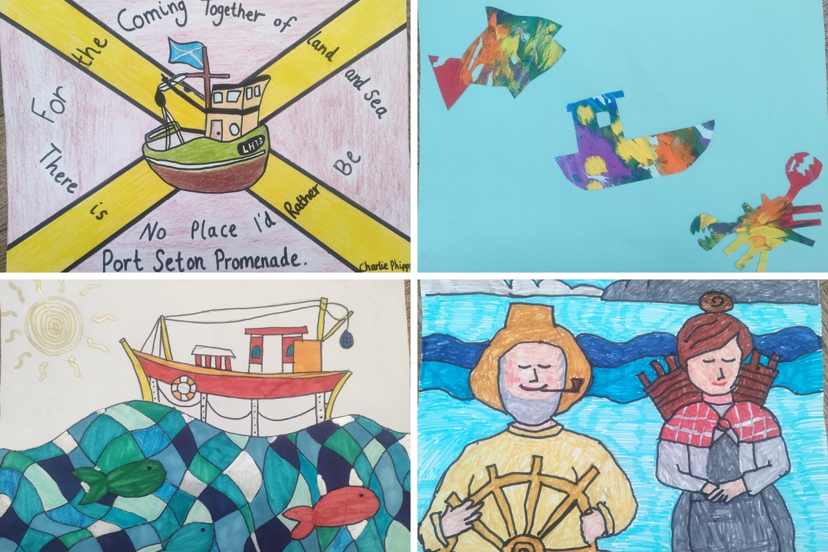 Five creative artworks, celebrating Port Seton Harbour, from pupils at Cockenzie Primary School have been chosen to be flown from flagpoles in the area