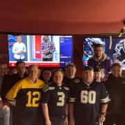 NFL fans enjoying watching a game at the Mercat Grill in Whitecraig