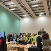 The scene at the count at Meadowmill