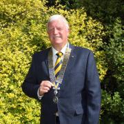 Drew Johnstone, the Rotary Club of Musselburgh's new president wearing his chain of office