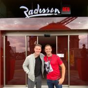 Callum Beattie and hotel curator Graham Chalmers at Radisson RED in Glasgow