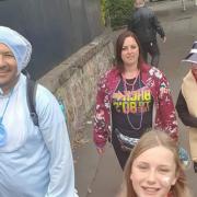 Adrian and TASC members on a walk from the Forth Bridges to Tranent
