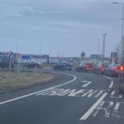 A road user captured this image of traffic backed up along the A1