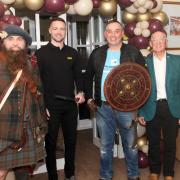 Pictured from left at the Goth's reopening are Adam Watters, Josh Taylor, Pat Cairney and Harry Cairney