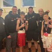 Cody Manning (red shorts) and Stephen Steadwood (white shorts) have been celebrating success with the Bronx Boxing Gym
