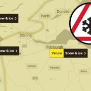 A yellow weather warning is in place across the county for snow and ice this evening