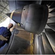 Conservator Thilo Burgel oversees the arrival of a newly-acquired Boeing 747 engine at the National Museum of Flight, East Fortune. Image: Paul Dodds