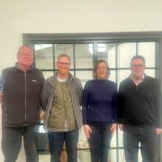 Craig Hoy, South Scotland MSP, was joined at NB Gin by Steve Ross, managing director of NB Gin; Jamie MacDonald, head of the NB Gin's rum project; and Jenny Martin, customer relations manager of the business