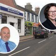 Tranent's RBS branch is set to close in July. Inset: Councillor's Colin McGinn and Fiona Dugdale