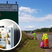 Litter pickers helped clear rubbish along the A1 through East Lothian
