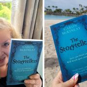 Caron McKinlay with her book The Storytellers