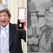 Ken Dodd and Gladys Chucklebutty (right) were making headlines in the East Lothian Courier 25 years ago. Image, left: Yui Mok/PA Wire