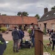 The film crew on site at Tyninghame - Image David Wakefield