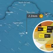 The map shows how East Lothian will be impacted by the storm