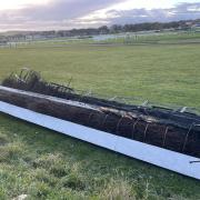 A jump at Musselburgh Racecourse was set on fire last week