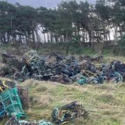 Waste fishing gear at Tyninghame