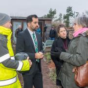 First Minister Humza Yousaf visiting The Ridge in Dunbar this morning. Image: Gordon Bell