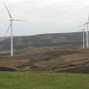 Aikengall Wind Farm. Copyright M J Richardson and licensed for reuse under this Creative Commons Licence.