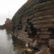 The wall at Cockenzie Harbour has been damaged