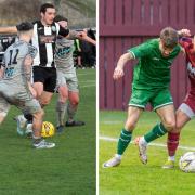 Dunbar United (black and white, left) and Tranent (maroon, right) are in action this evening (Tuesday)