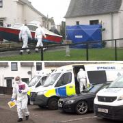 Police and forensic experts have been outside a property in Tranent on Friday