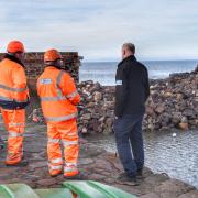 Contractors visited North Berwick Harbour earlier this week ahead of work starting on Sunday. Image: Dennis Conaghan