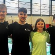 Calum Peebles, Stefan Krawiec, Zara Krawiec and Sam Downie were representing East Lothian Swim Team at the British Swimming Championships