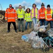 Staff at Torness Power Station helped clean a stretch of nearby beach