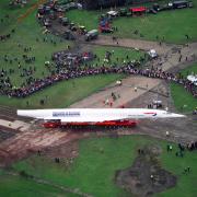 A large crowd was on hand to greet Concorde when she reached her new home in East Lothian