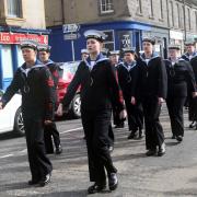 Musselburgh Sea Cadets on parade to mark the group's 70th anniversary