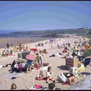 This is a photograph of the East Bay at North Berwick during late summer 1972. The beach at North Berwick was popular with families for seaside holidays and day excursions. Image: East Lothian Archives & Museums