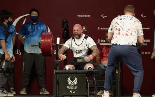 Paralympics GB Powerlifter, Micky Yule aged 42, from Edinburgh, wins bronze in the 72kg - Men at the Tokyo International Forum during day four of the Tokyo 2020 Paralympic Games in Japan.  Photo credit: imagecomms/ParalympicsGB/PA Wire.