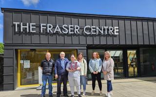 Stacy Palmer was presented with the Volunteer of the Year award. From left: Craig Lindsay; Fraser Centre, Craig Palmer; dad, Stacy Palmer, LauraSmith; support worker, Kara Lindsay; The Fraser Centre, Lisa (getting surname), East Lothian Works support