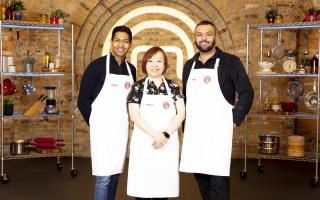 Last year's MasterChef finalists (from left) Anurag Aggarwal, Chariya Khattiyot and Omar Foster  will be cooking at The Bonnie Badger. Image: MasterChef UK