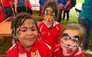 Many girls got involved with the facepainting on offer