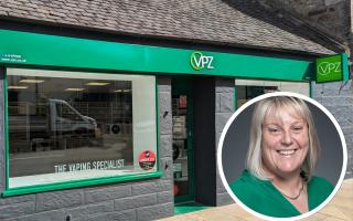 The new VPZ shop opened on Tranent High Street on Friday. Inset: Councillor Lee-Anne Menzies