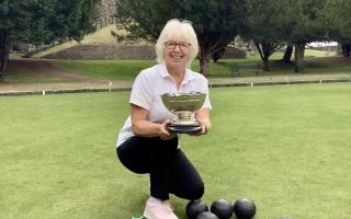 Linda Fraser was celebrating success at Dirleton Bowling Club