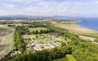 An aerial view of Drummohr caravan, camping and glamping site.