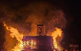 Pinkie bonfire took place for the first time in Musselburgh as large crowds enjoyed the occasion. Image courtesy of Mark Dougal