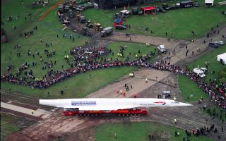 A large crowd was on hand to greet Concorde when she reached her new home in East Lothian